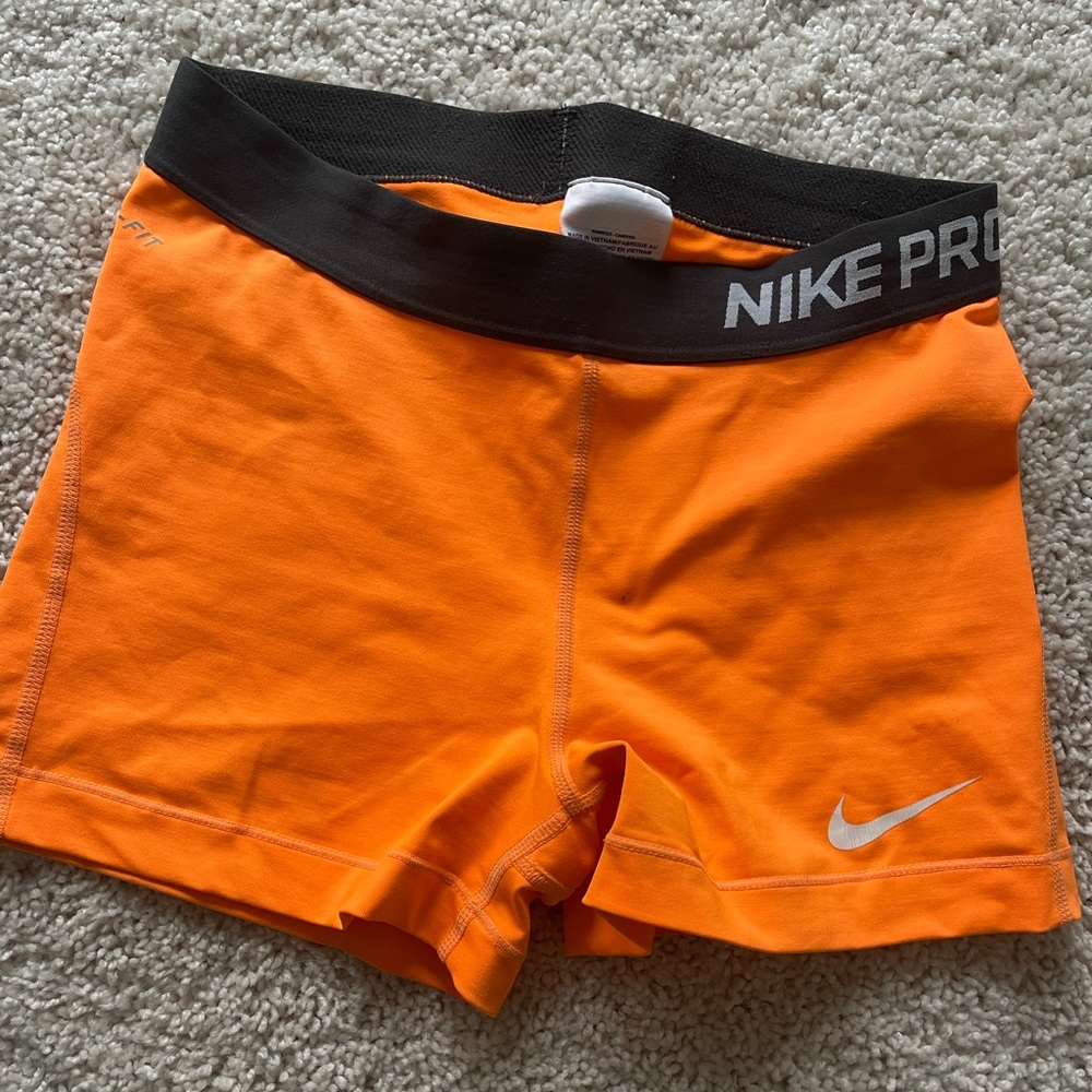 Bright Orange Nike Pro Shorts